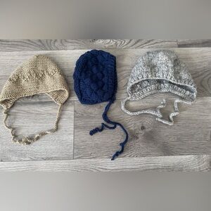 Set of 3 Knitted Bonnets